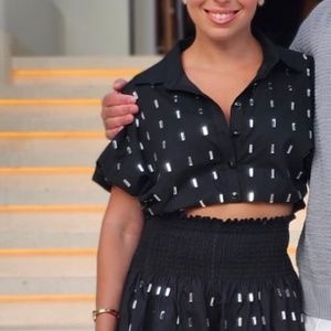 Black 2 piece outfit with embellishments